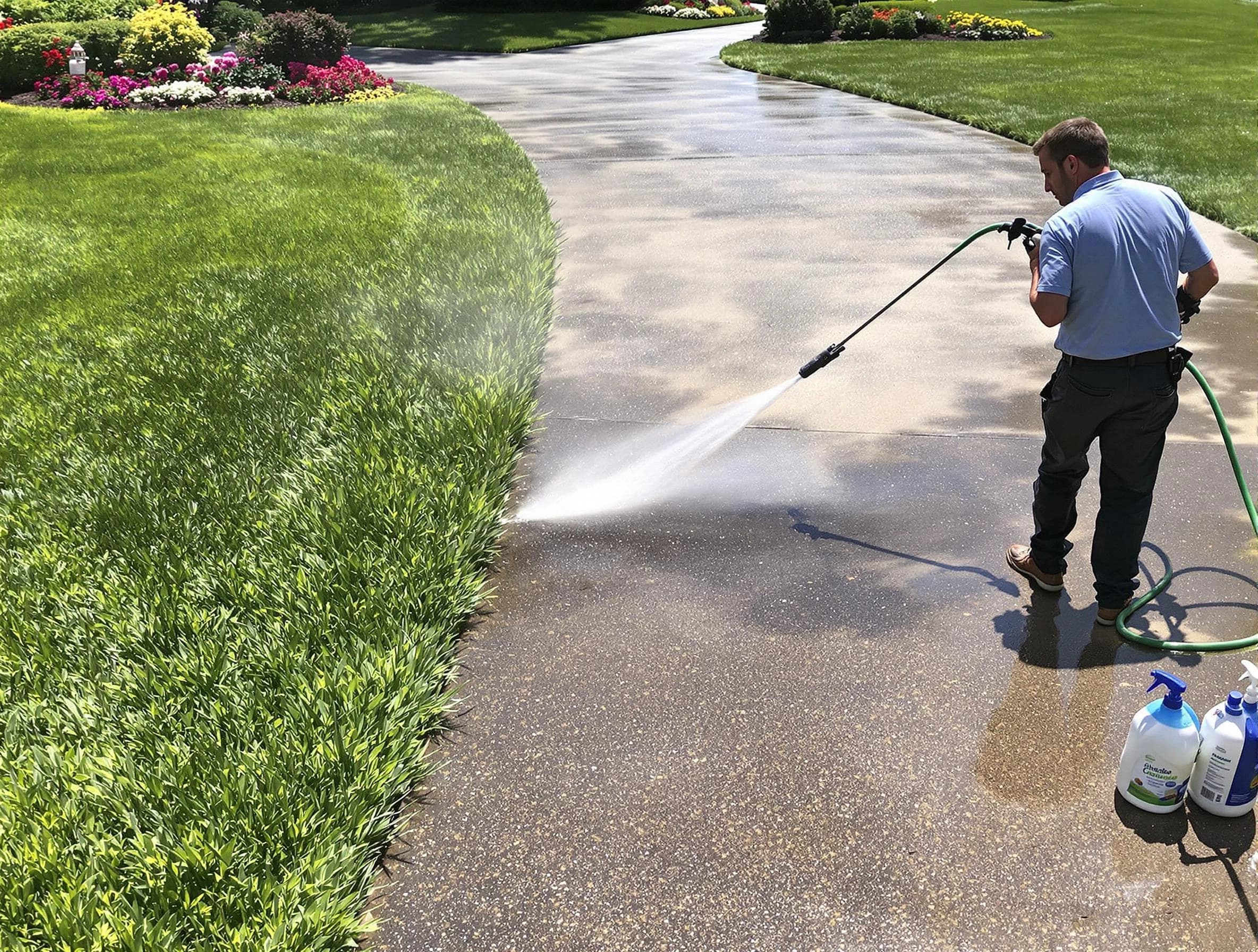 Before and after pressure washing by Tallmadge Power Washing in Tallmadge