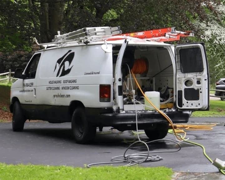 Tallmadge Power Washing professionals cleaning commercial fleet in Tallmadge